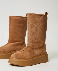 Wattierte Plateaustiefel