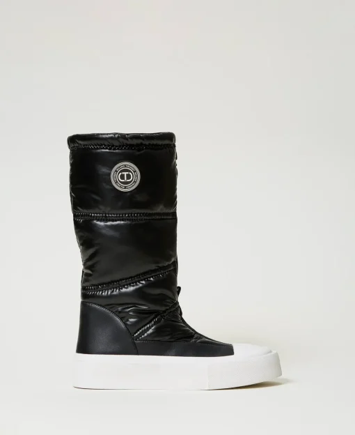 Wattierter Stiefel Mit Logo