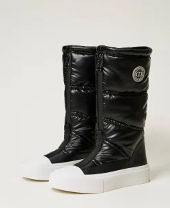 Wattierter Stiefel Mit Logo