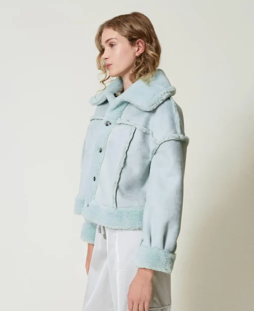 Wendejacke Mit Pelzimitat
