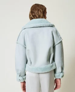 Wendejacke Mit Pelzimitat