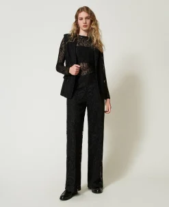 Wide-Leg-Hose Aus Makrameespitze
