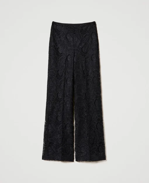 Wide-Leg-Hose Aus Makrameespitze