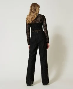 Wide-Leg-Hose Aus Makrameespitze