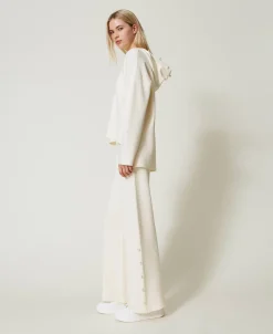Wide-Leg-Strickhose Mit Perlen