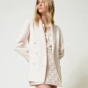Zweireihige Jacke Aus Zweilagigem Wollmischtuch